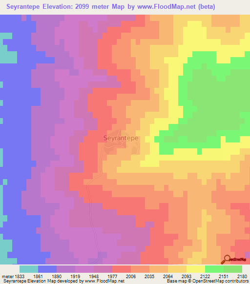 Seyrantepe,Turkey Elevation Map