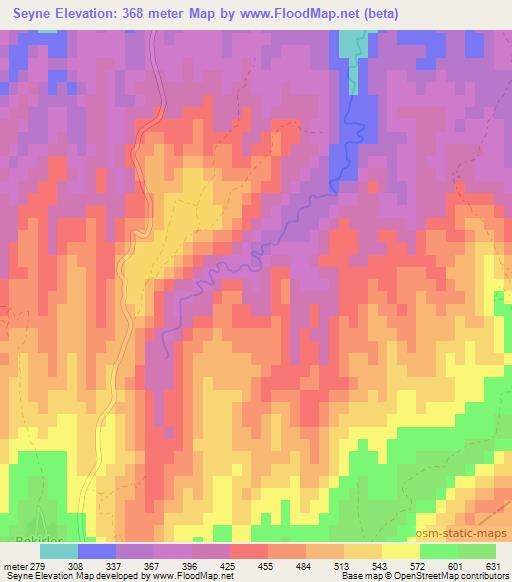 Seyne,Turkey Elevation Map