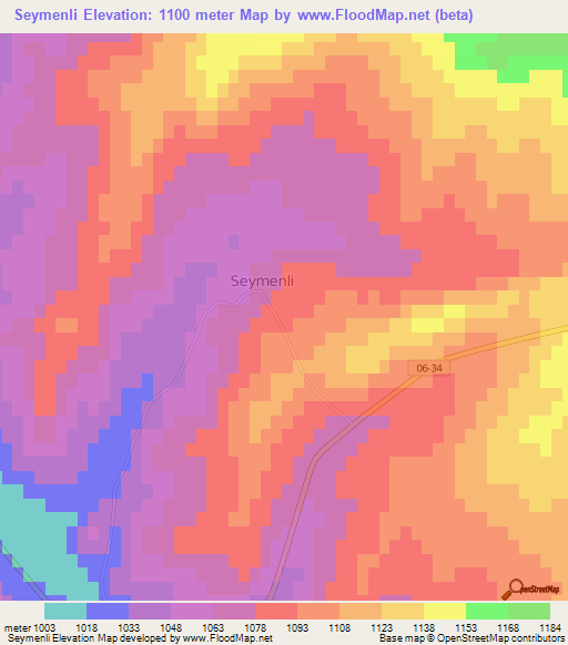 Seymenli,Turkey Elevation Map