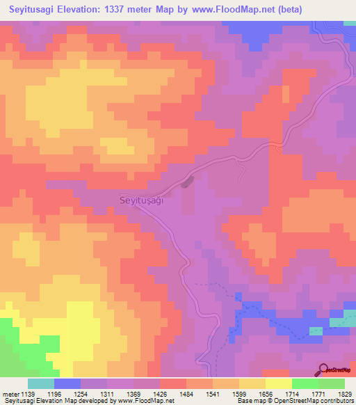 Seyitusagi,Turkey Elevation Map