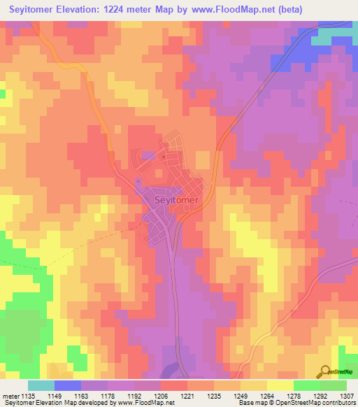 Seyitomer,Turkey Elevation Map