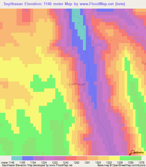 Seyithasan,Turkey Elevation Map