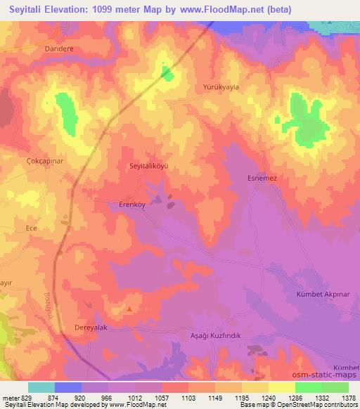 Seyitali,Turkey Elevation Map