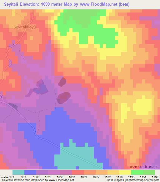 Seyitali,Turkey Elevation Map