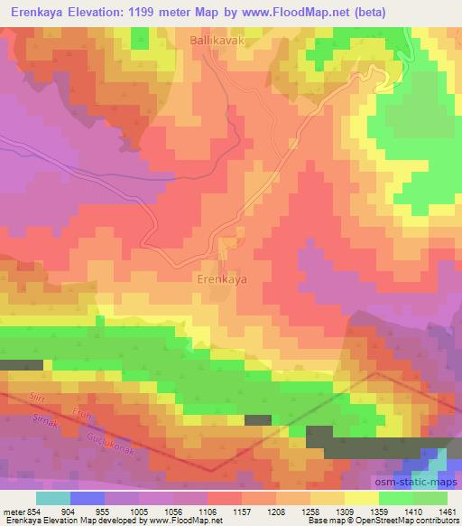 Erenkaya,Turkey Elevation Map