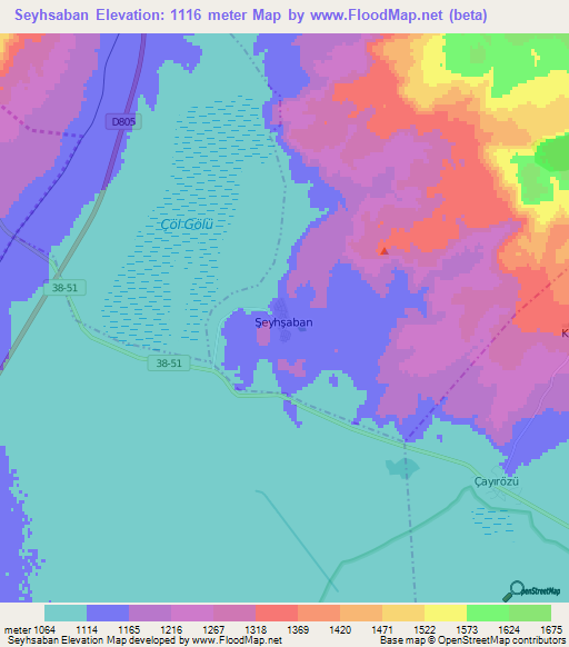 Seyhsaban,Turkey Elevation Map