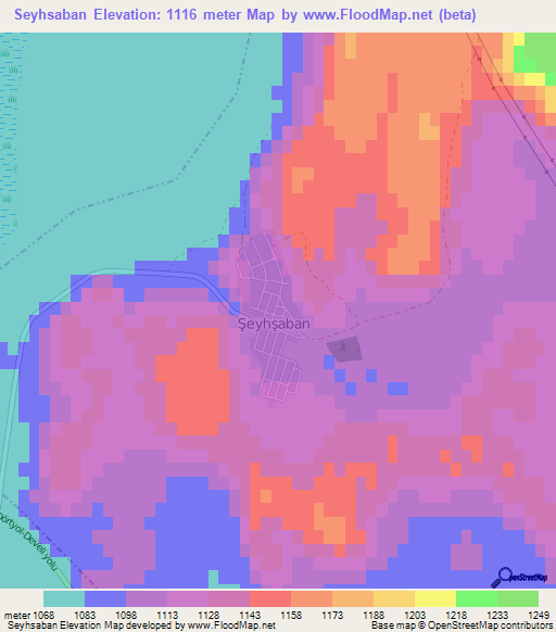 Seyhsaban,Turkey Elevation Map