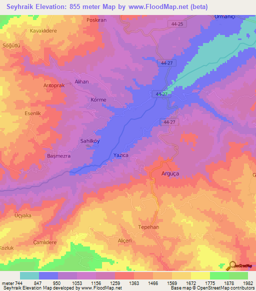 Seyhraik,Turkey Elevation Map