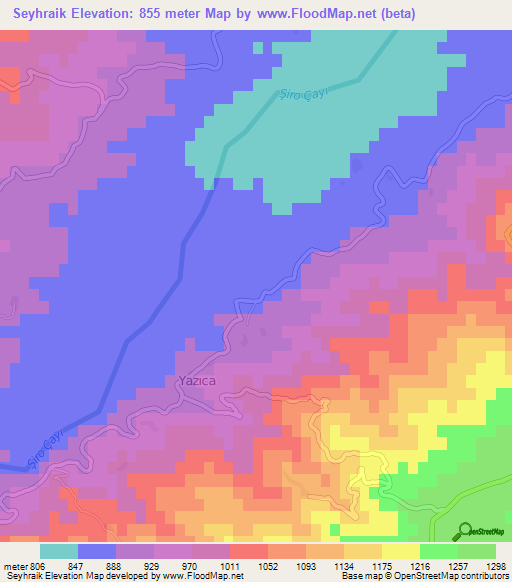 Seyhraik,Turkey Elevation Map