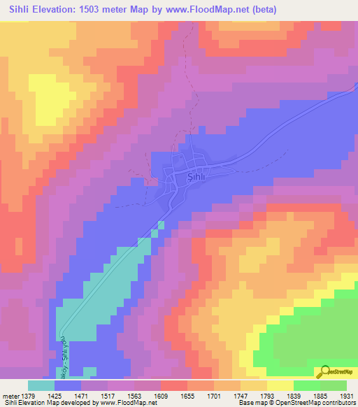 Sihli,Turkey Elevation Map