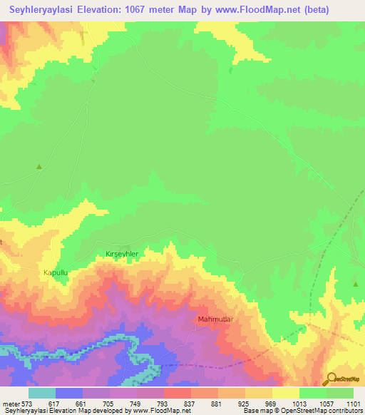 Seyhleryaylasi,Turkey Elevation Map