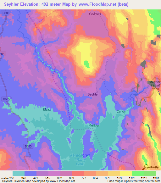 Seyhler,Turkey Elevation Map