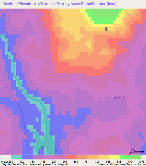 Seyhler,Turkey Elevation Map