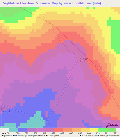 Seyhbilcan,Turkey Elevation Map