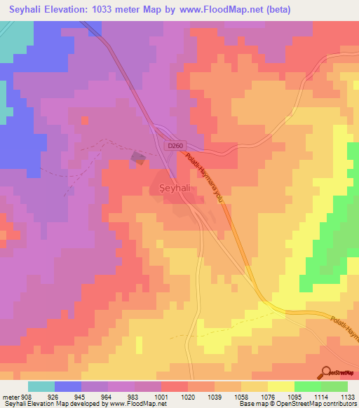 Seyhali,Turkey Elevation Map