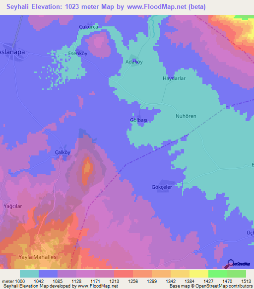 Seyhali,Turkey Elevation Map