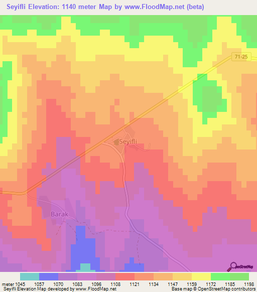 Seyifli,Turkey Elevation Map