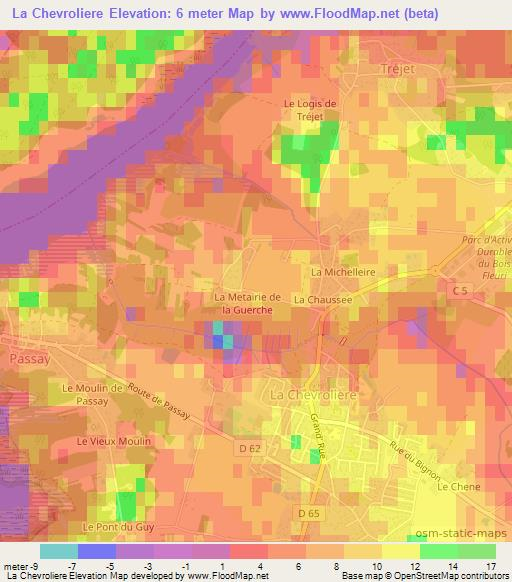 La Chevroliere,France Elevation Map