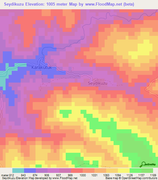 Seydikuzu,Turkey Elevation Map