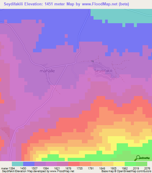 Seydifakili,Turkey Elevation Map