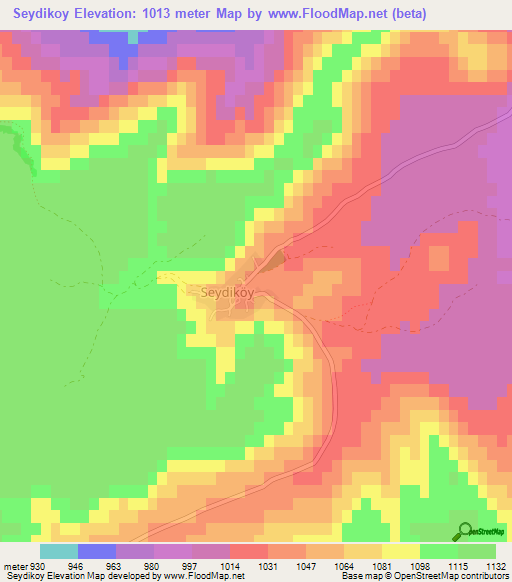 Seydikoy,Turkey Elevation Map