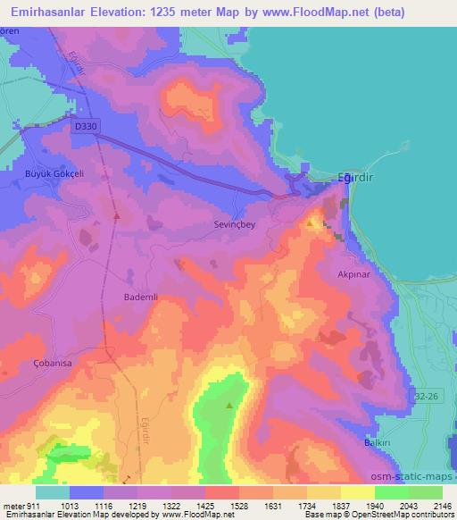 Emirhasanlar,Turkey Elevation Map