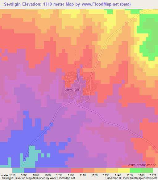 Sevdigin,Turkey Elevation Map