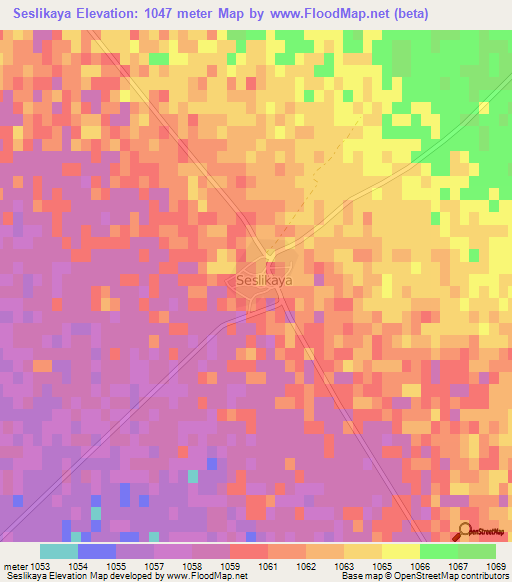 Seslikaya,Turkey Elevation Map