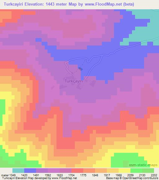 Turkcayiri,Turkey Elevation Map