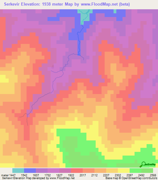 Serkevir,Turkey Elevation Map