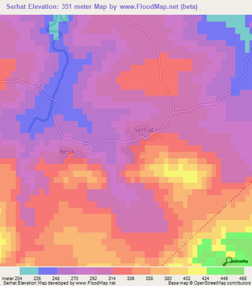 Serhat,Turkey Elevation Map