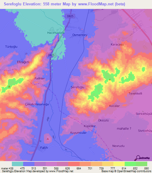 Serefoglu,Turkey Elevation Map