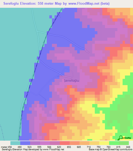 Serefoglu,Turkey Elevation Map