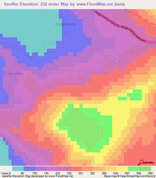 Serefler,Turkey Elevation Map