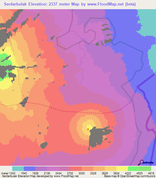 Serdarbulak,Turkey Elevation Map