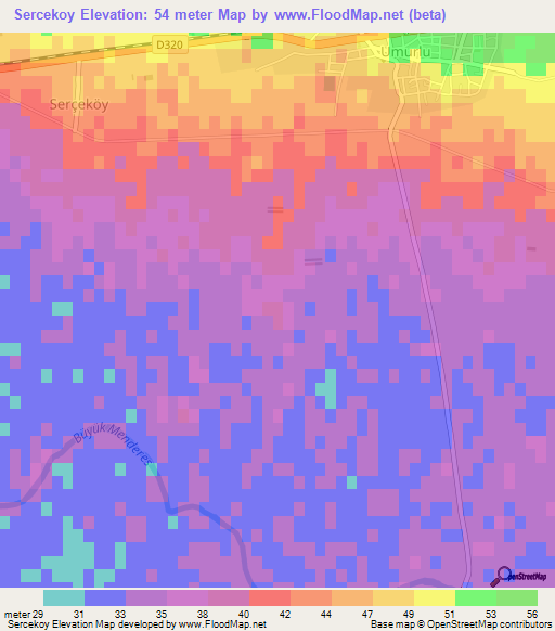 Sercekoy,Turkey Elevation Map