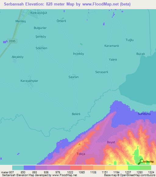 Serbansah,Turkey Elevation Map