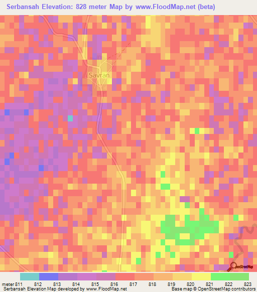 Serbansah,Turkey Elevation Map