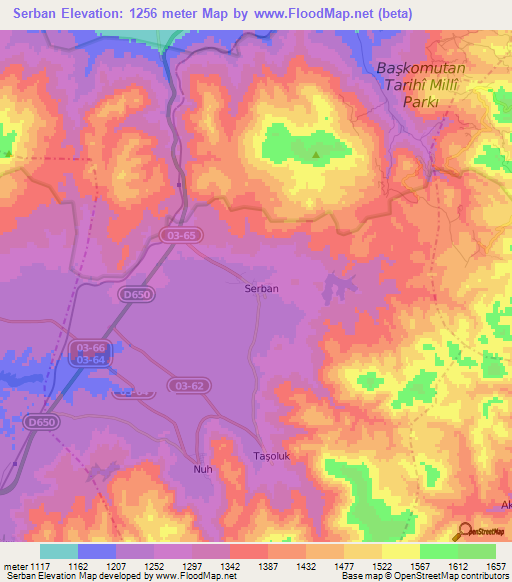 Serban,Turkey Elevation Map