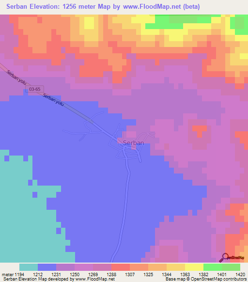 Serban,Turkey Elevation Map