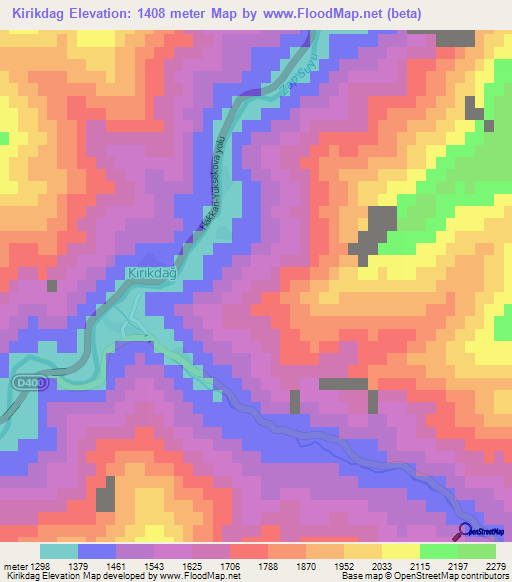 Kirikdag,Turkey Elevation Map