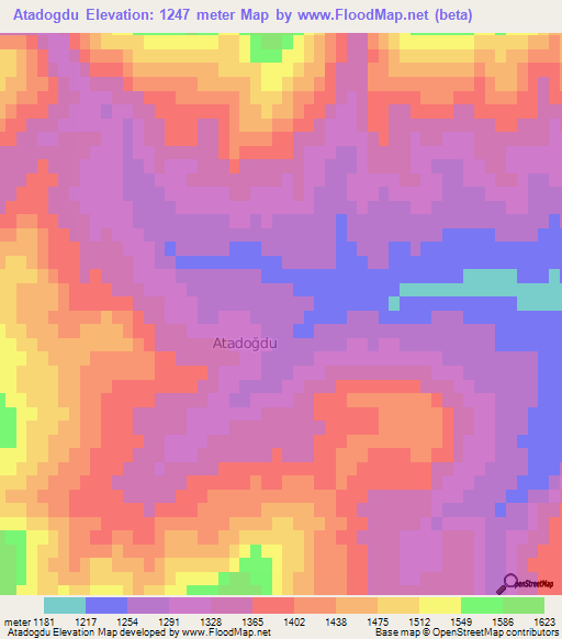 Atadogdu,Turkey Elevation Map