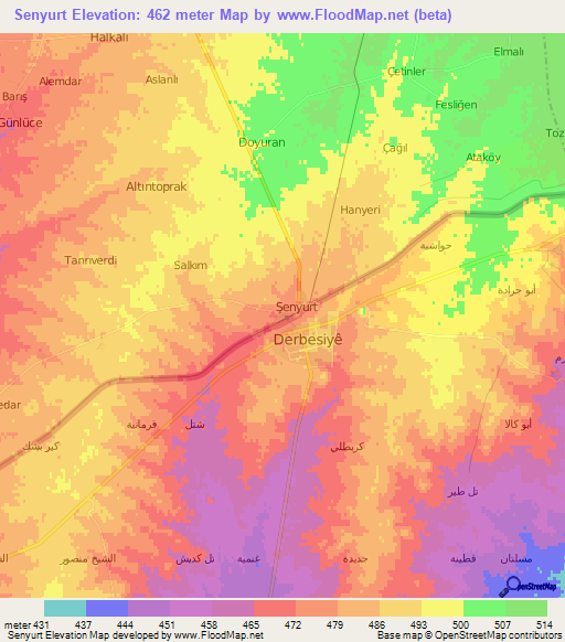 Senyurt,Turkey Elevation Map