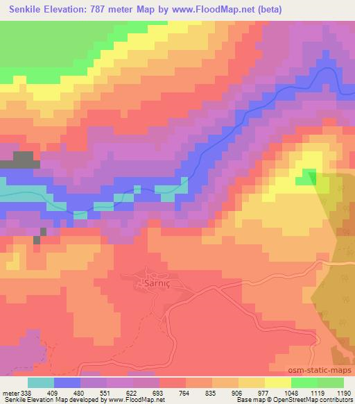 Senkile,Turkey Elevation Map