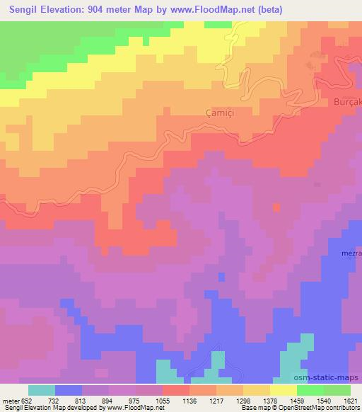 Sengil,Turkey Elevation Map