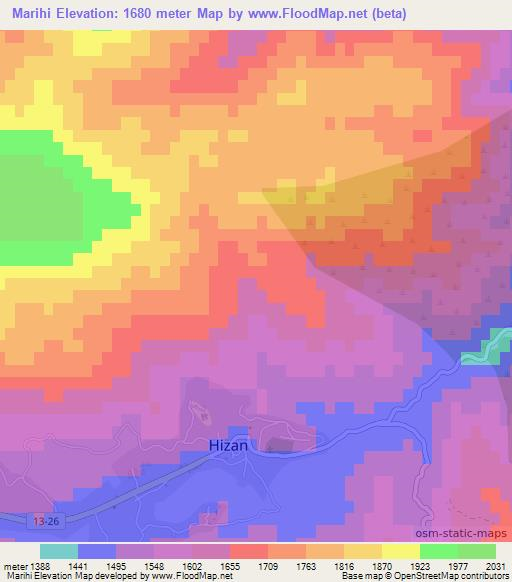 Marihi,Turkey Elevation Map