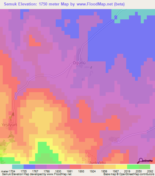 Semuk,Turkey Elevation Map