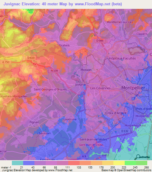 Juvignac,France Elevation Map