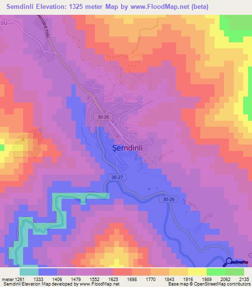 Semdinli,Turkey Elevation Map