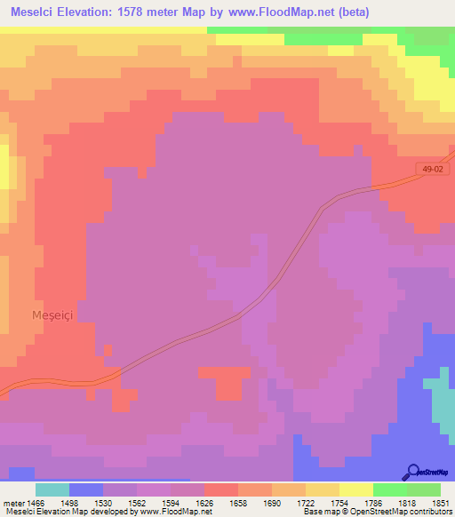 Meselci,Turkey Elevation Map